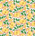 Apple slices seamless vector pattern Royalty Free Stock Photo